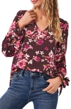 CECE LONG SLEEVE V-NECK TOP