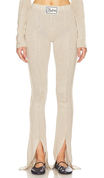 Siedres Mult Appliquéd Linen-blend Flared Trousers In Grey