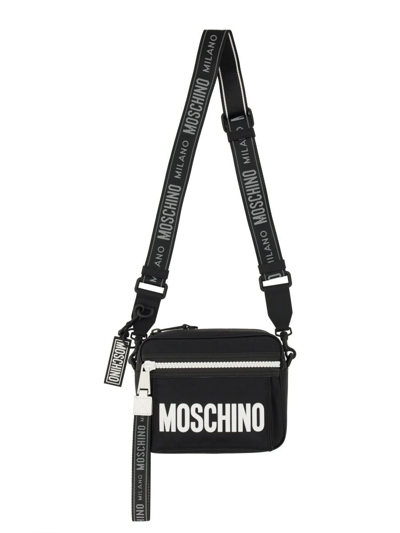 Moschino Designer Men's Bags Shoulder Bag With Logo In Black