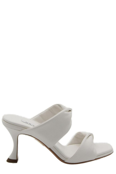 Aquazzura Twist 95mm Leather Sandals In White