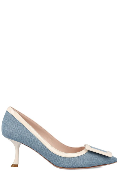 Roger Vivier Pointed Toe Pumps In Blue