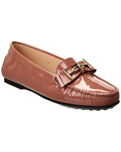 Tod's Gommini Patent Loafer In Pink