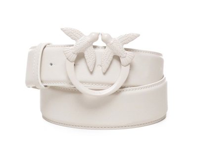 Pinko Love Bird Buckle Belt In White