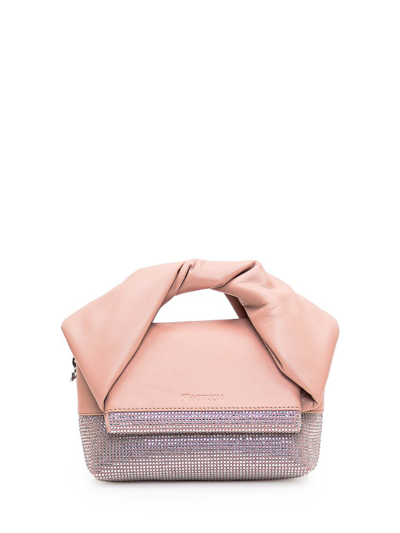 Jw Anderson Crystal Embellishment Small Twister Tote Bag In Pink