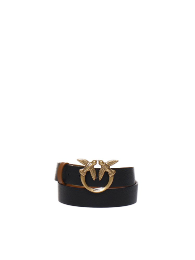 Pinko Love Bird Buckle Belt In Black