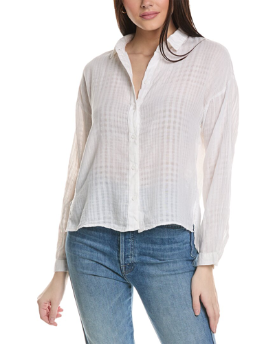 Bella Dahl High-low Hem Linen-blend Shirt In White