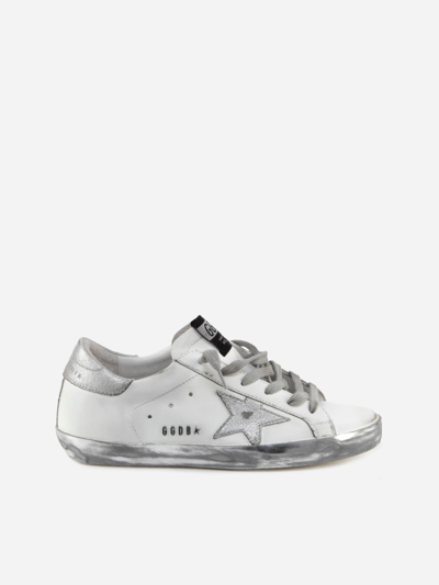 Golden Goose Superstar Sneakers With Laminated Leather Details In White