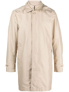 Fay Morning Long Jacket Side Pockets Point Collar In Brown