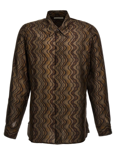 Dries Van Noten Men's Carvie Patterned Silk Sport Shirt In Multicolor