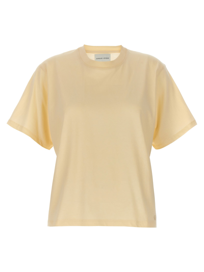 Loulou Studio Crew-neck T-shirt Beige In Rice Ivory