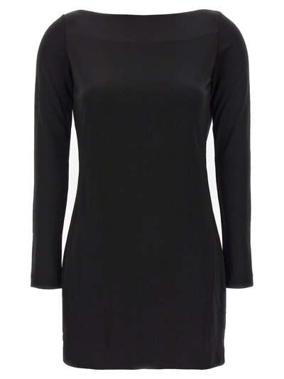 Dsquared2 Crystal Logo Pearl Dress In Black