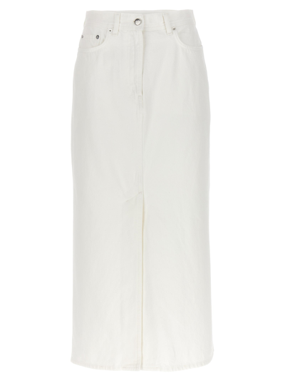 Loulou Studio Denim Long Skirt In Ivory