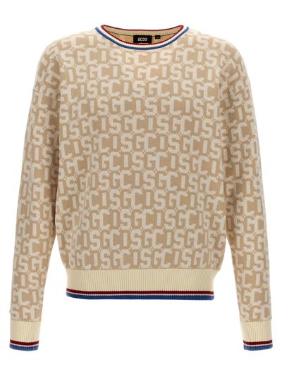 Gcds Monogram Sweater In Beis
