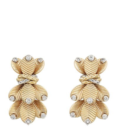 Cartier Yellow Gold And Diamond Grain De Café Earrings