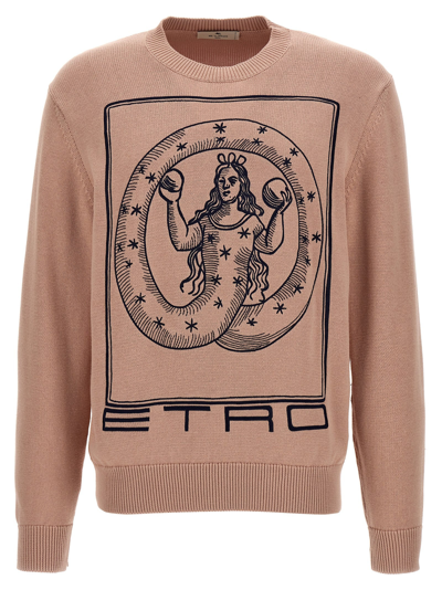 Etro Logo Embroidery Sweater In Color Carne Y Neutral