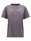 Maison Margiela Purple T-shirt With Logo Embroidery In Cotton Woman