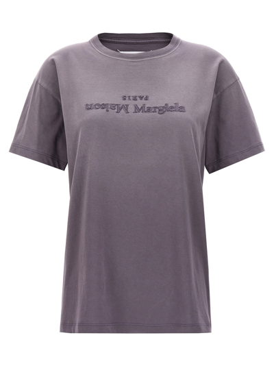 Maison Margiela Cotton Jersey Logo T-shirt In Purple