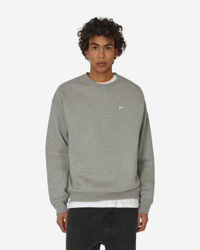 Nike Solo Swoosh Crewneck Sweatshirt Dark Grey Heather In Multicolor
