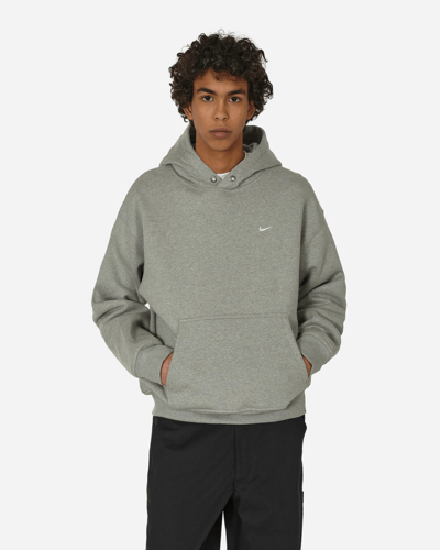 Nike Solo Swoosh Thermo Fleece Hooded Sweatshirt Dark Grey Heather In Multicolor