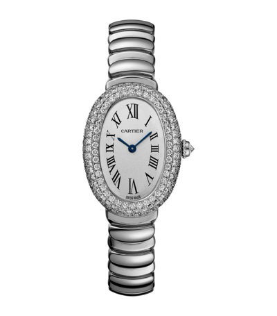 Cartier Small White Gold And Diamond Baignoire Watch 23.1mm
