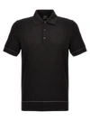 BRIONI TEXTURED  SHIRT POLO BLACK