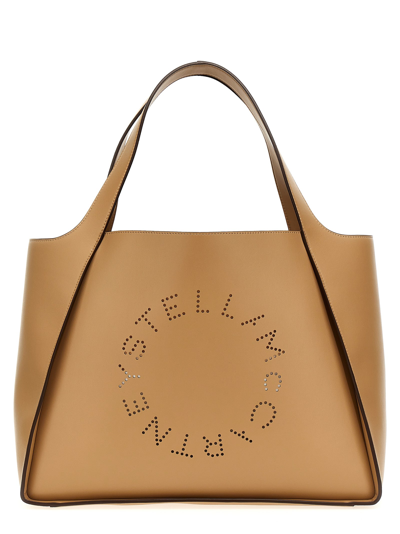 Stella Mccartney Stella Logo Leather Tote Bag In Beige