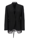 Brunello Cucinelli Bead-embellished Layered Twill And Chiffon Blazer In Black