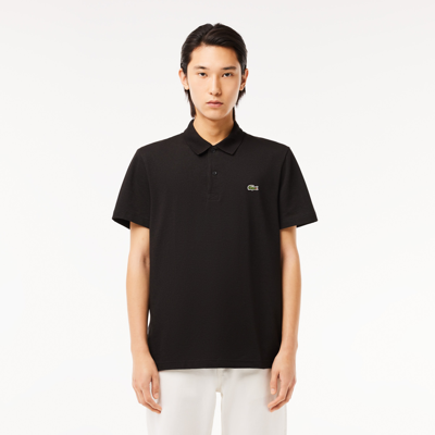 Lacoste Regular Fit Cotton Polyester Blend Polo - Xl - 6 In Black