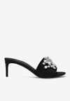 Dolce & Gabbana Crystal-embellished Satin Mules In Black