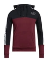 Ea7 Man Sweatshirt Burgundy Size Xxs Cotton, Polyester In Red