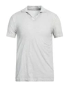 Majestic Filatures Man Polo Shirt Ivory Size L Lyocell, Cotton In Grey