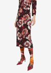 Dolce & Gabbana Peony-print Pencil Skirt In Multicolor