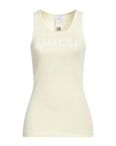 Patou Iconic Logo-print Tank Top In Yellow