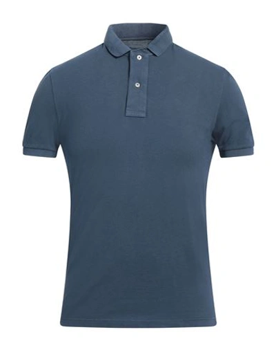Gran Sasso Man Polo Shirt Blue Size 36 Cotton