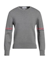 Thom Browne Milano Stitch Crew Neck Pullover In Grey
