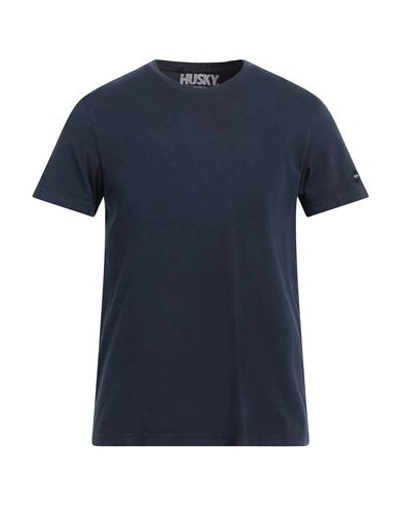 Husky Man T-shirt Navy Blue Size 38 Cotton