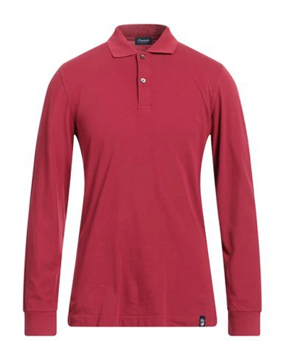 Drumohr Man Polo Shirt Red Size M Cotton