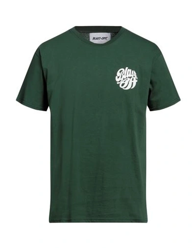 Blast-off Man T-shirt Green Size L Cotton