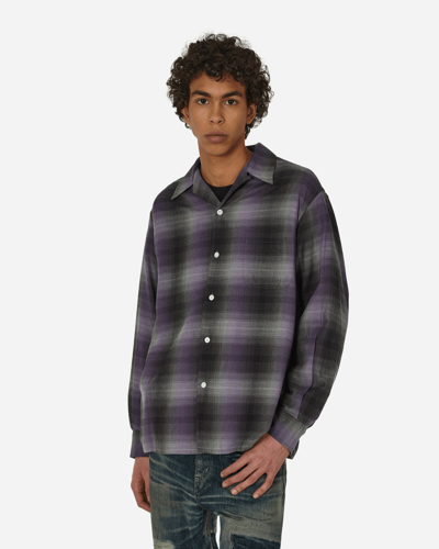 Wacko Maria Ombre Check Open Collar Longsleeve Shirt (type-2) In 