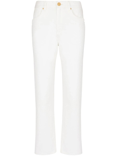 Balmain Mid-rise Straight-leg Jeans In White