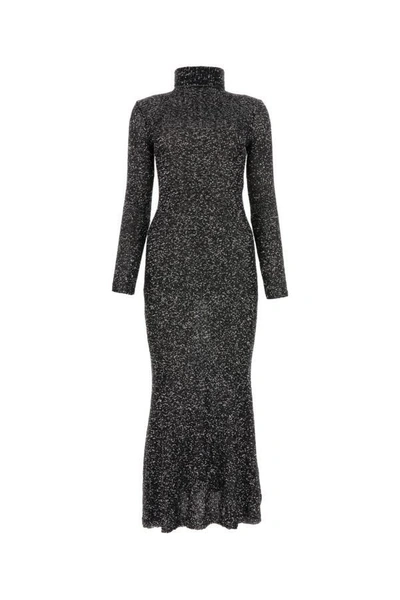 Balenciaga Sequined Jersey Maxi Dress In Black