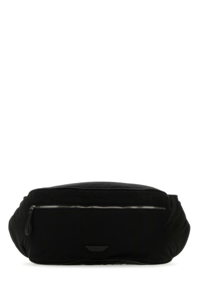 Bottega Veneta Man Black Fabric Belt Bag