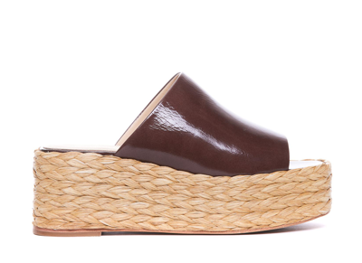 Paloma Barceló Brown Pilline Wedges With Round Toe