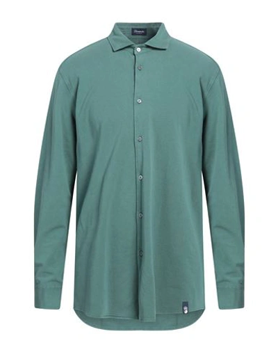 Drumohr Man Shirt Green Size 3xl Cotton