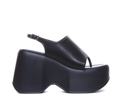 Vic Matie Leather Sandal In Black