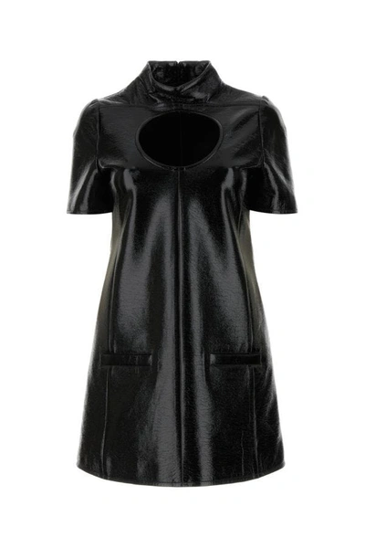 Courrèges Courreges Woman Black Vinyl Mini Dress