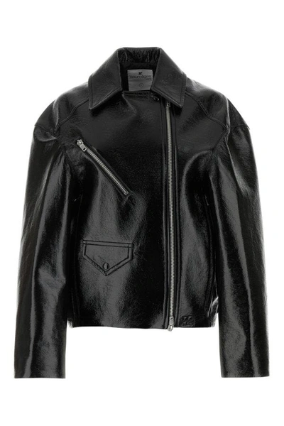 COURRÈGES COURREGES WOMAN BLACK VINYL OVERSIZE JACKET