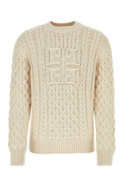 Givenchy Man Sand Cotton Blend Sweater In White