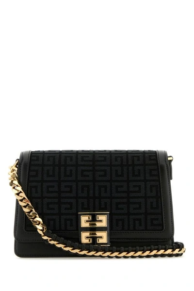 Givenchy Woman Embroidered Canvas 4g Multicarry Shoulder Bag In Black