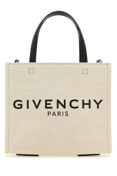 Givenchy Woman Sand Canvas Mini G-tote Handbag In Brown